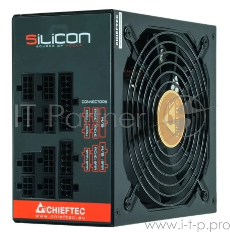 Блок питания 1000Вт Chieftec Silicon SLC-1000C ATX12V V2.3 (24+4/8+6/8pin, вентилятор d140мм) + кабель питания EURO