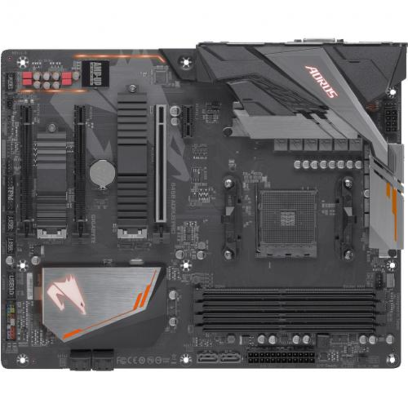 Мат. плата SocketAM4 GIGABYTE B450 AORUS PRO (AMD B450, 4xDDR4, M.2, SATA III, RAID, 3xPCI-E, DVI, HDMI, 1Гбит LAN, USB3.1, ATX)