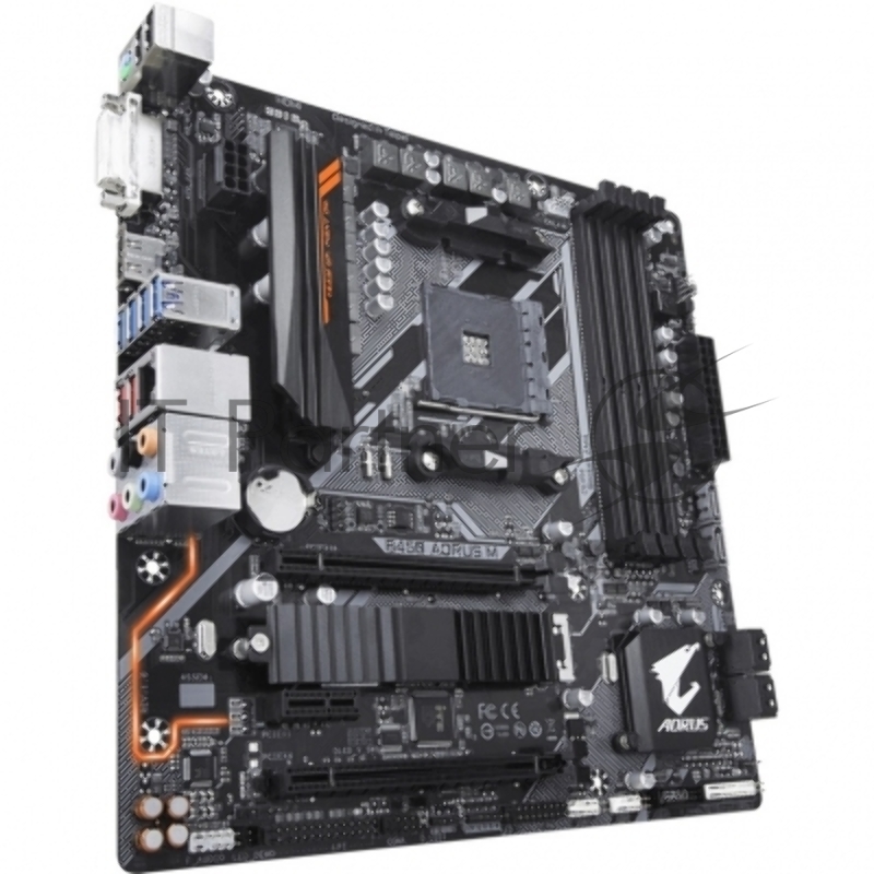 Мат. плата SocketAM4 GIGABYTE B450 AORUS M (AMD B450, 4xDDR4, M.2, SATA III, RAID, 2xPCI-E, DVI, HDMI, 1Гбит LAN, USB3.1, mATX)
