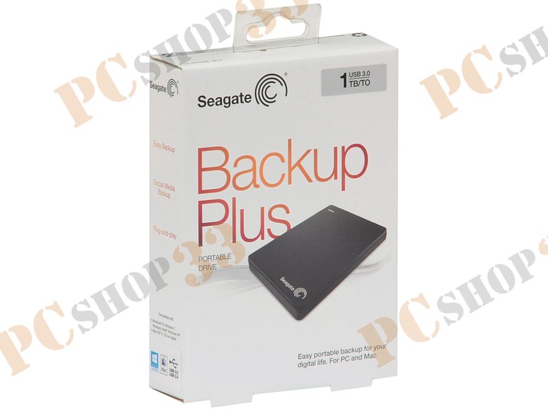 Внешний жесткий диск 1000ГБ 2.5 Seagate Backup Plus Portable STDR1000200, черный (USB3.0)