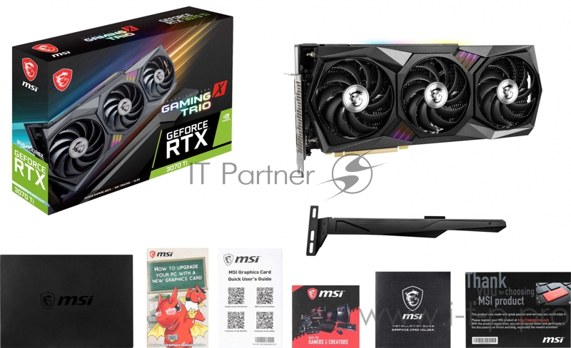Видеокарта MSI PCI-E 4.0 RTX 3070 Ti GAMING X TRIO 8G NVIDIA GeForce RTX 3070TI 8192Mb 256 GDDR6 1830/19000/HDMIx1/DPx3/HDCP Ret
