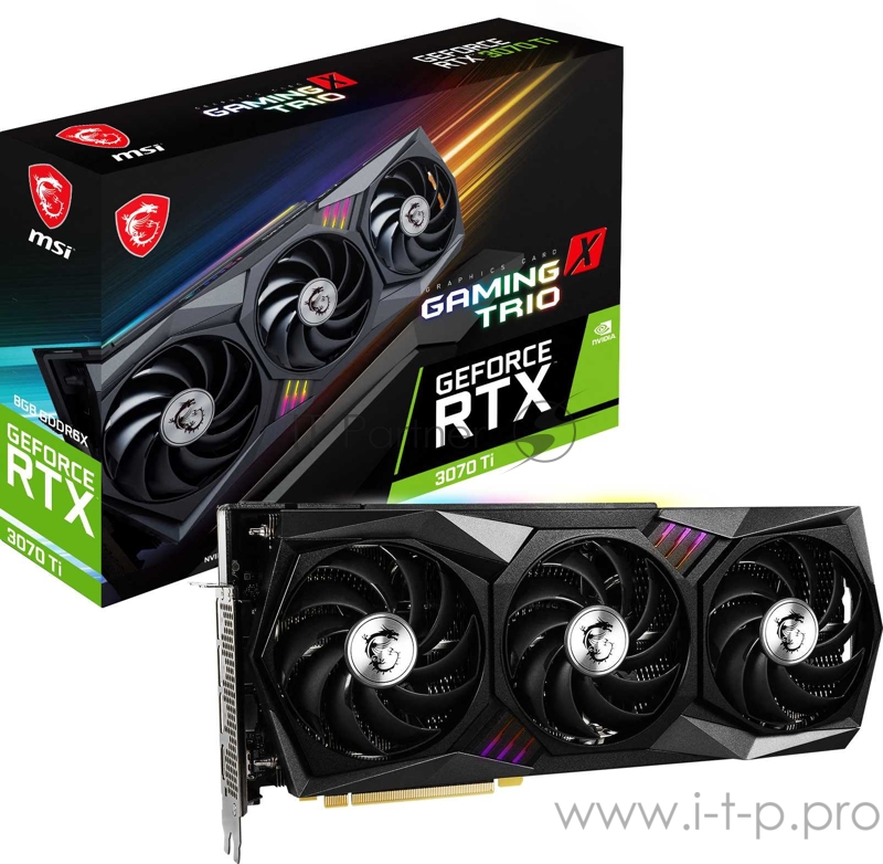 Видеокарта MSI PCI-E 4.0 RTX 3070 Ti GAMING X TRIO 8G NVIDIA GeForce RTX 3070TI 8192Mb 256 GDDR6 1830/19000/HDMIx1/DPx3/HDCP Ret