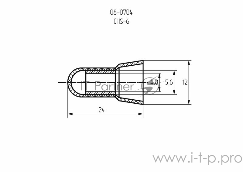 Концевая изолированная заглушка КИЗ-6, ø 4,8 мм (3,0-8,0 мм²) REXANT