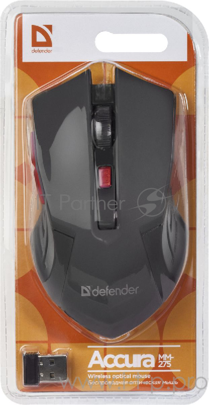 Мышь USB OPTICAL WRL MM-275 RED 52276 DEFENDER
