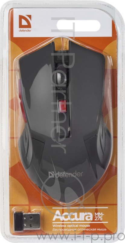 Мышь USB OPTICAL WRL MM-275 RED 52276 DEFENDER