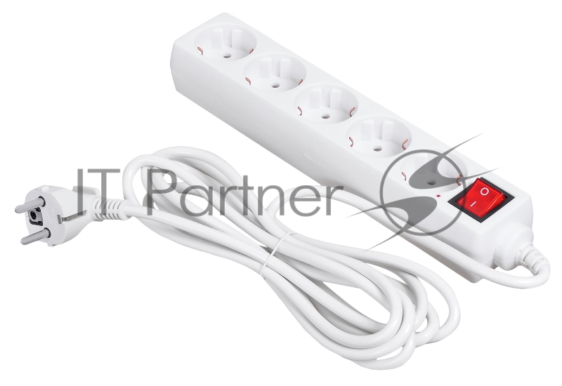 Сетевой фильтр Buro 500ZP-3 3м (5 розеток) белый (коробка)