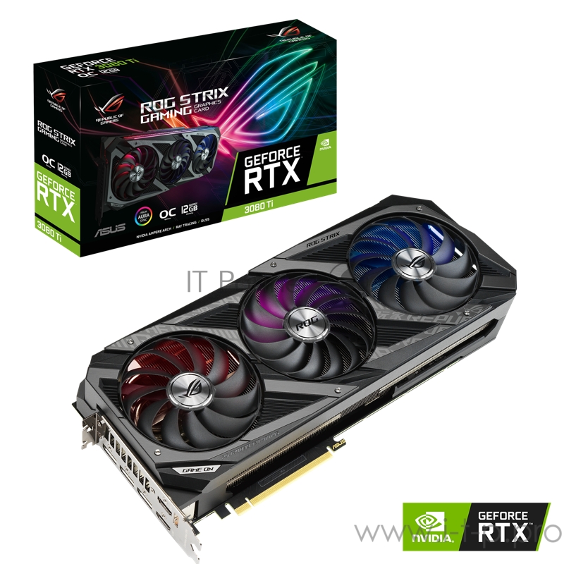 Видеокарта Asus PCI-E 4.0 ROG-STRIX-RTX3080TI-O12G-GAMING NVIDIA GeForce RTX 3080TI 12288Mb 384 GDDR6X 1440/19000/HDMIx2/DPx3/HDCP Ret
