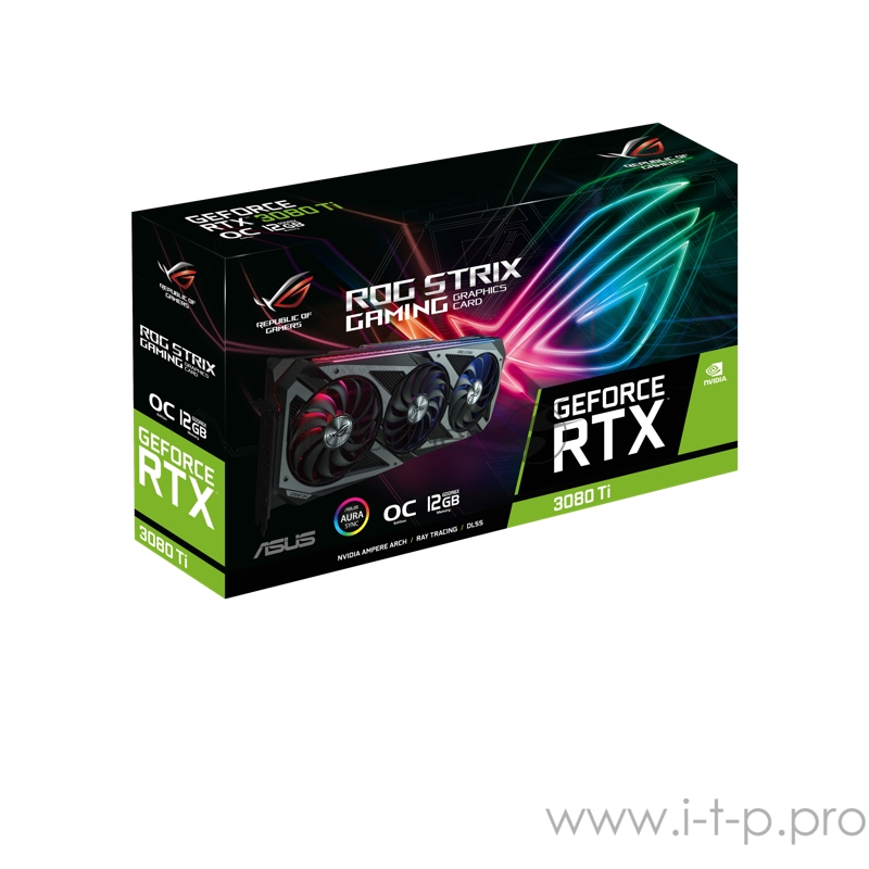 Видеокарта Asus PCI-E 4.0 ROG-STRIX-RTX3080TI-O12G-GAMING NVIDIA GeForce RTX 3080TI 12288Mb 384 GDDR6X 1440/19000/HDMIx2/DPx3/HDCP Ret