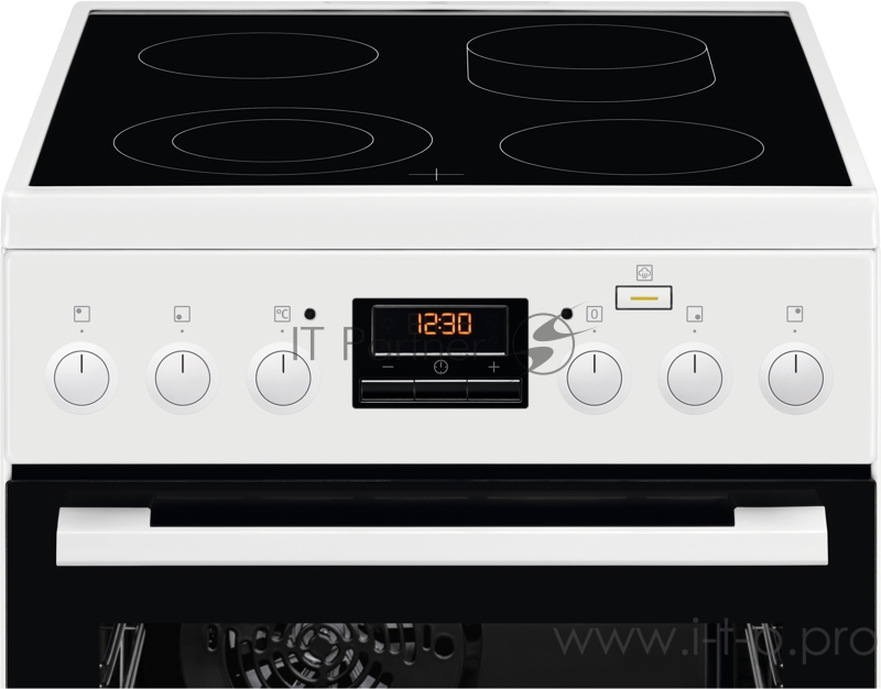 Электрическая плита ELECTROLUX со стеклокерамикой, 50см шириной, белого цвета, мультифункциональная электрическая духовка с паром SteamBake, электрический гриль, электронное управление с отключением духовки и утапливаемыми переключателями, 11 режимов