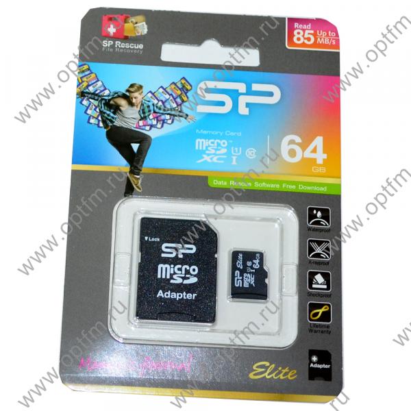 64GB Silicon Power MicroSD UHS-I (Transflash) class 10 Elite