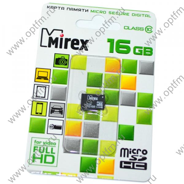16GB Mirex MicroSD (Transflash) class 10 без адаптера