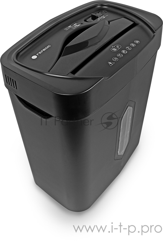 Уничтожитель документов ГЕЛЕОС УМ22-4 Уничтожитель документов ГЕЛЕОС УМ22-4, DIN P-4 (4 ур-нь секр.), фрагмент 4х35мм, 14 лист (70г/м2), CD/пл.карты/скрепки/скобы, 22 литра