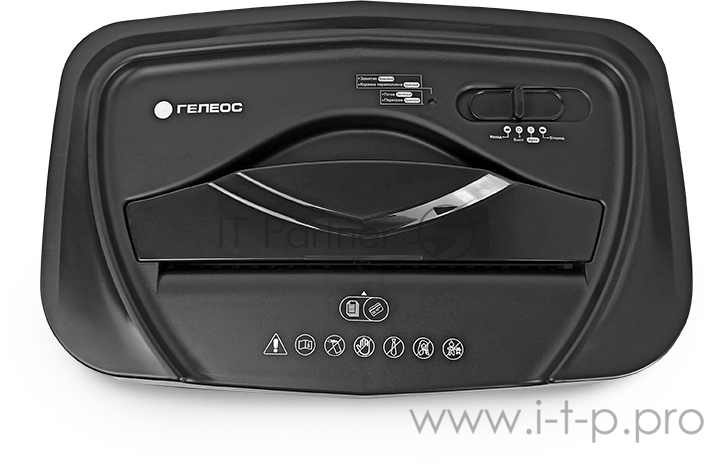 Уничтожитель документов ГЕЛЕОС УМ22-4 Уничтожитель документов ГЕЛЕОС УМ22-4, DIN P-4 (4 ур-нь секр.), фрагмент 4х35мм, 14 лист (70г/м2), CD/пл.карты/скрепки/скобы, 22 литра