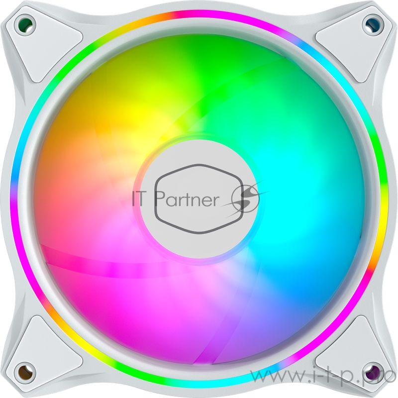 Кулера для корпуса 1 Ватт Cooler Master MASTERFAN MF120 HALO WHITE EDITION, 120mm, 4-Pin (PWM), ARGB