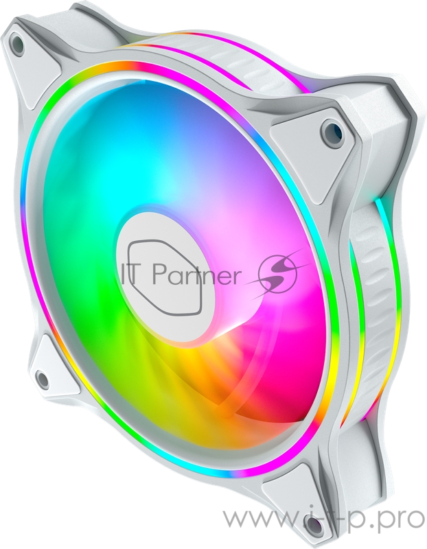 Кулера для корпуса 1 Ватт Cooler Master MASTERFAN MF120 HALO WHITE EDITION, 120mm, 4-Pin (PWM), ARGB