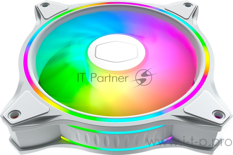 Кулера для корпуса 1 Ватт Cooler Master MASTERFAN MF120 HALO WHITE EDITION, 120mm, 4-Pin (PWM), ARGB