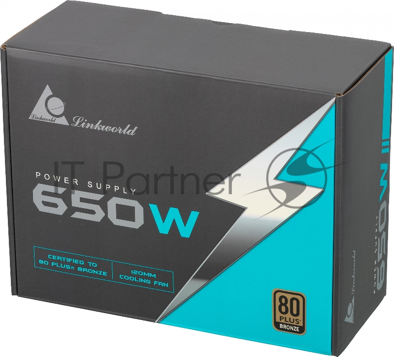 Блок питания LinkWorld ATX 650W LW-650B 80+ (24+8+4+4pin) APFC 120mm fan 12xSATA RTL