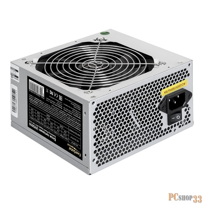 Блок питания 650W ExeGate UNS650 (ATX, PC, 12cm fan, 24pin, 4pin, PCIe, 3xSATA, 2xIDE, FDD, кабель 220V в комплекте)
