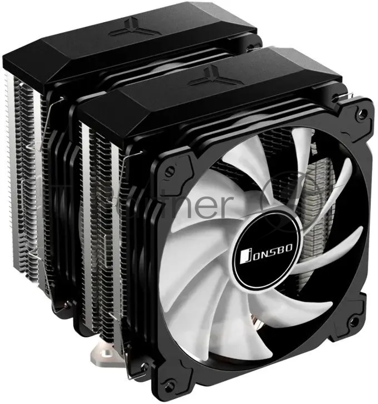Кулер JONSBO CR-2100 LGA1366/115X/775/AM4/AM3/3+/AM TDP 200W, PWM, 2 х 120mm Dynamic Multi-Color LED Fan, 6 тепловых трубок, 4-pin) Retail
