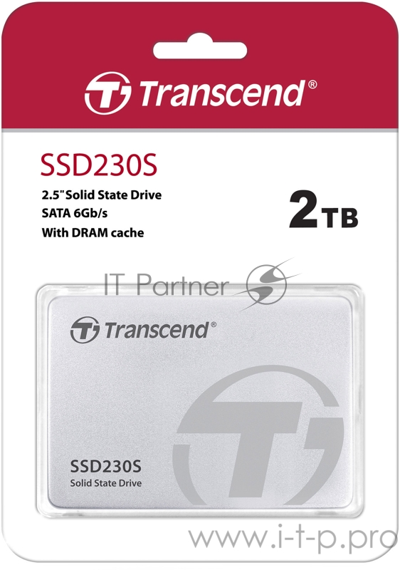 Твердотельный накопитель Transcend SSD452K2, 2TB, SSD, 2.5, SATA III, 3D TLC, R/W 560/520MB/s, IOPs 90 000/85 000, 3520TBW