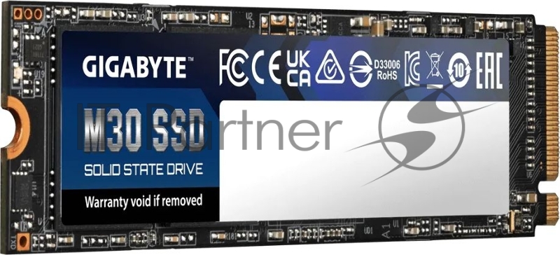 Накопитель SSD M.2 2280 1TB Gigabyte M30 Client SSD GP-GM301TB-G PCIe Gen3x4 with NVMe, 3500/3000, IOPS 308/332K, MTBF 2M, 3D TLC, 2048MB, 650TBW, 0,36DWPD, RTL