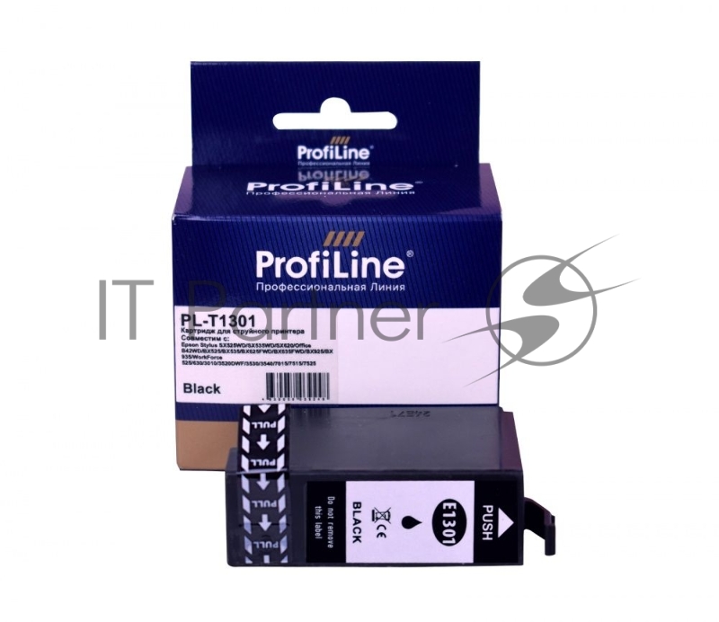 Струйный картридж PL-T1301 для принтеров Epson Stylus SX525WD/SX535WD/SX620/Office B42WD/BX525/BX535/BX625FWD/BX6 525/630/3010/3520DWF/3530/3540 с чернилами Black 25,4 мл ProfiLine