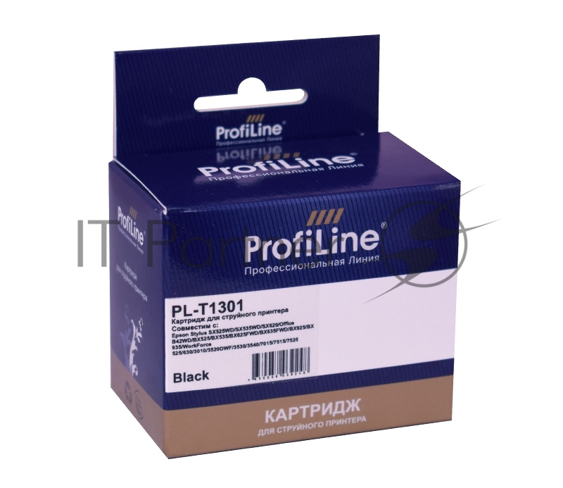 Струйный картридж PL-T1301 для принтеров Epson Stylus SX525WD/SX535WD/SX620/Office B42WD/BX525/BX535/BX625FWD/BX6 525/630/3010/3520DWF/3530/3540 с чернилами Black 25,4 мл ProfiLine