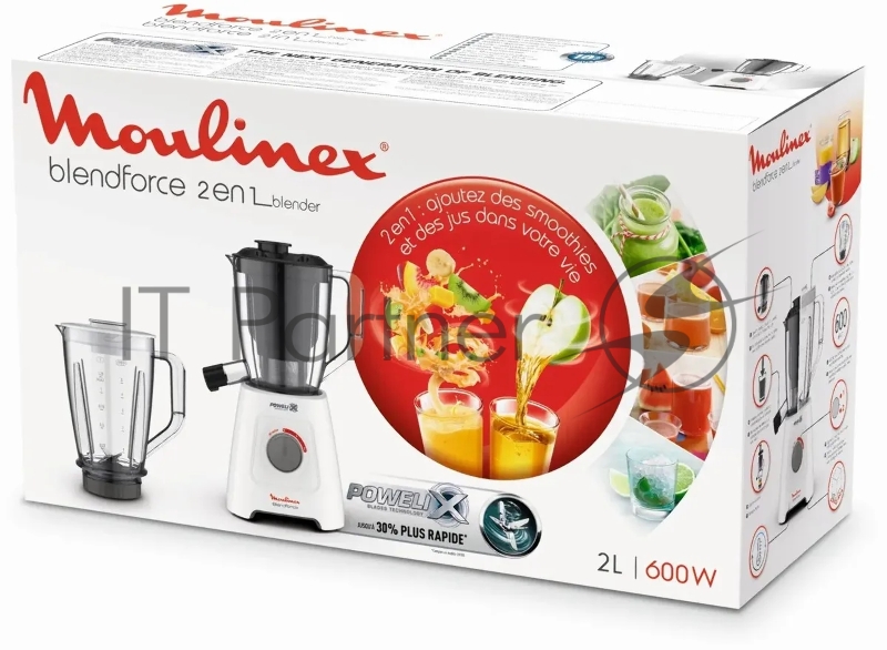 Блендер стационарный Moulinex LM42Q110 600Вт белый