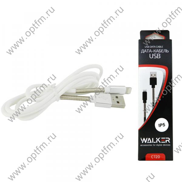 Кабель USB - Apple 8pin/lightning WALKER C720 (iOS11) с пружинами белый