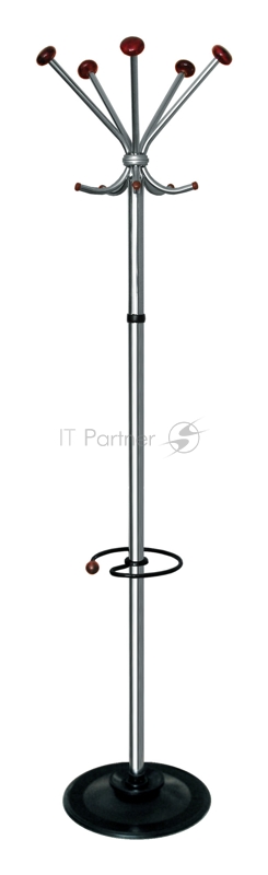 Вешалка напольная Бюрократ Квинтет ТМК-1 КВИНТЕТ ТМК-1/CHROM хром основание круг крючки двойные для верхней одежды метал. (упак.:1шт)