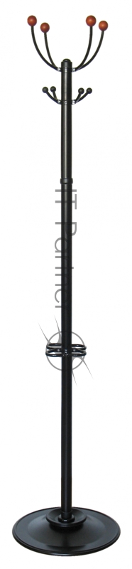 Вешалка напольная Бюрократ Квартет З КВАРТЕТ З/BLACK черный основание круг наконечники вишневый крючки черный для верхней одежды метал. (упак.:1шт)