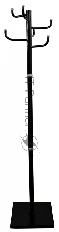 Вешалка напольная Бюрократ Мажор 1 МАЖОР 1/BLACK черный основание квадрат наконечники серебристый для верхней одежды метал. (упак.:1шт)