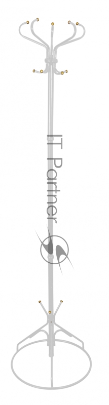 Вешалка напольная Бюрократ Ажур-2Ф 144/WHITE белый основание крестовина наконечники латунь крючки двойные для верхней одежды метал.