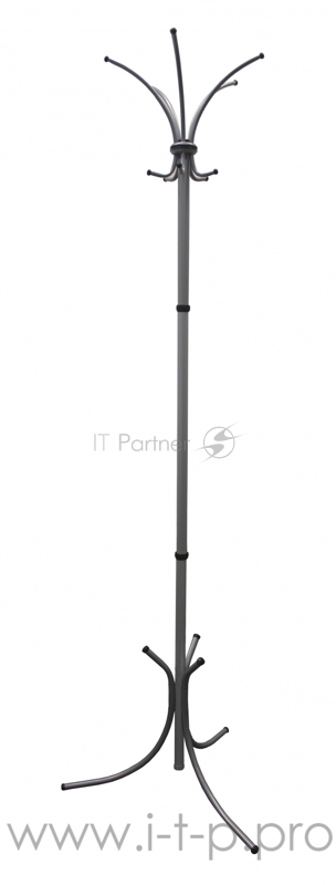 Вешалка напольная Бюрократ Нова-3 НОВА-3/GREY серый основание крестовина наконечники черный крючки двойные для верхней одежды метал. (упак.:1шт)