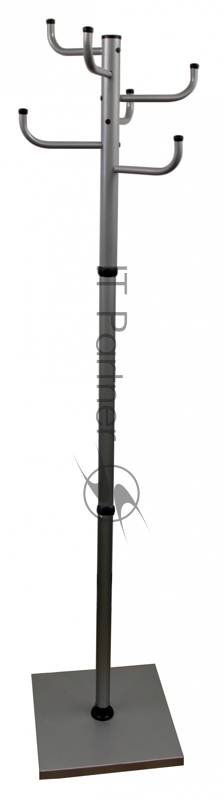 Вешалка напольная Бюрократ Мажор 1 МАЖОР 1/GREY серый основание квадрат наконечники черный для верхней одежды метал. (упак.:1шт)