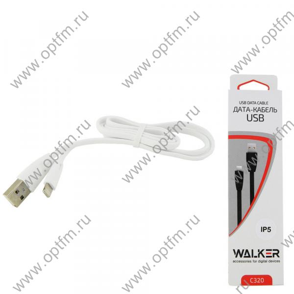 Кабель USB - Apple 8pin/lightning WALKER C320 (iOS11) плоский белый