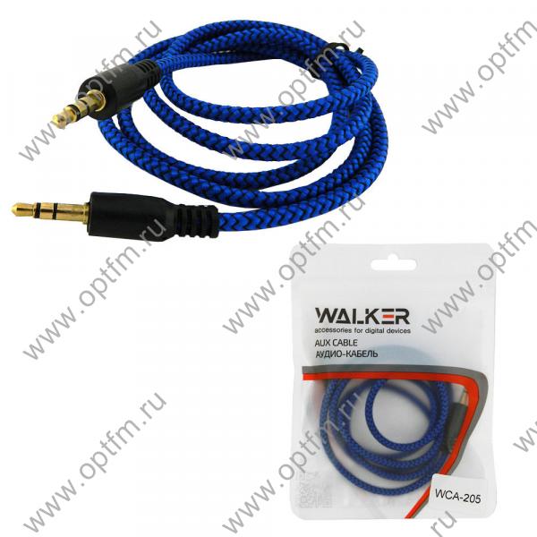 Кабель AUX WALKER WCA-205 в полиуретановой оплетке синий /пакет/