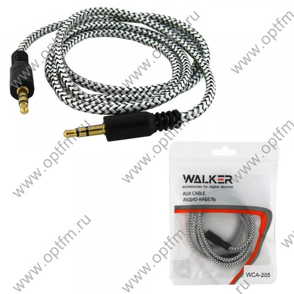 Кабель AUX WALKER WCA-205 в полиуретановой оплетке серебро /пакет/