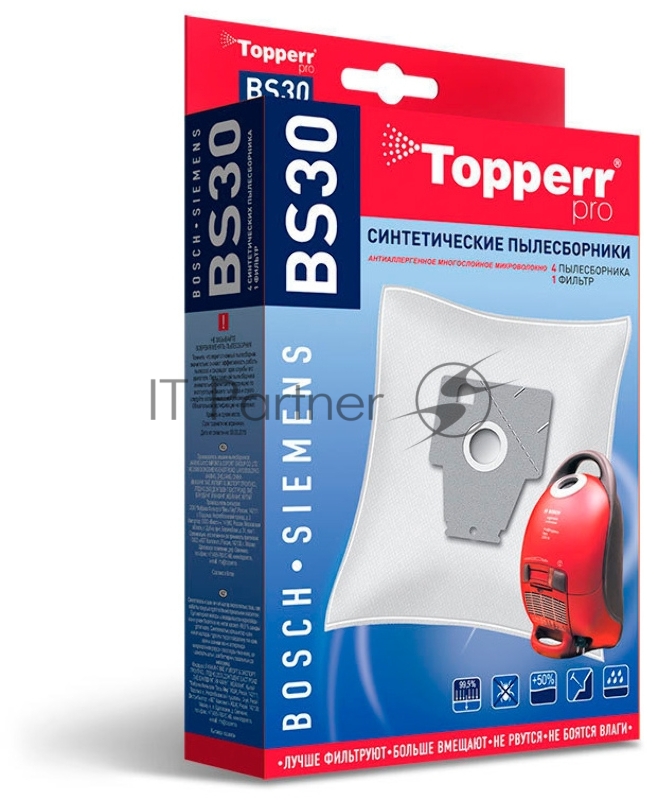 Фильтр синтетический 1402 BS30 Topperr д/пылесоса BOSCH-SIEMENS (Тип P) 4 шт
