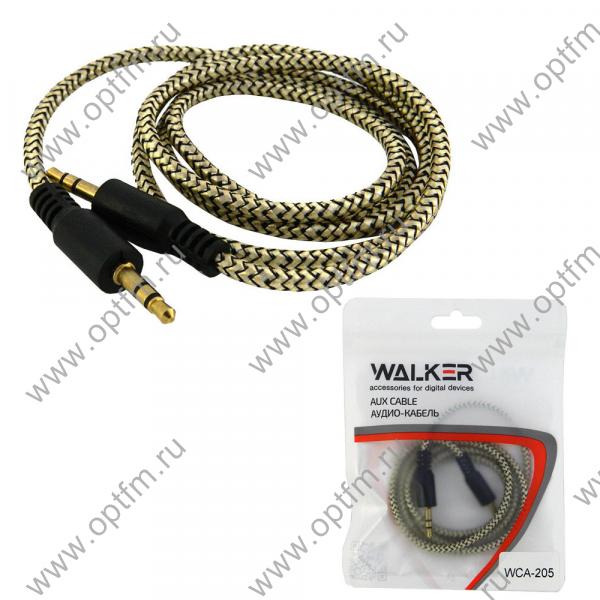 Кабель AUX WALKER WCA-205 в полиуретановой оплетке золото /пакет/