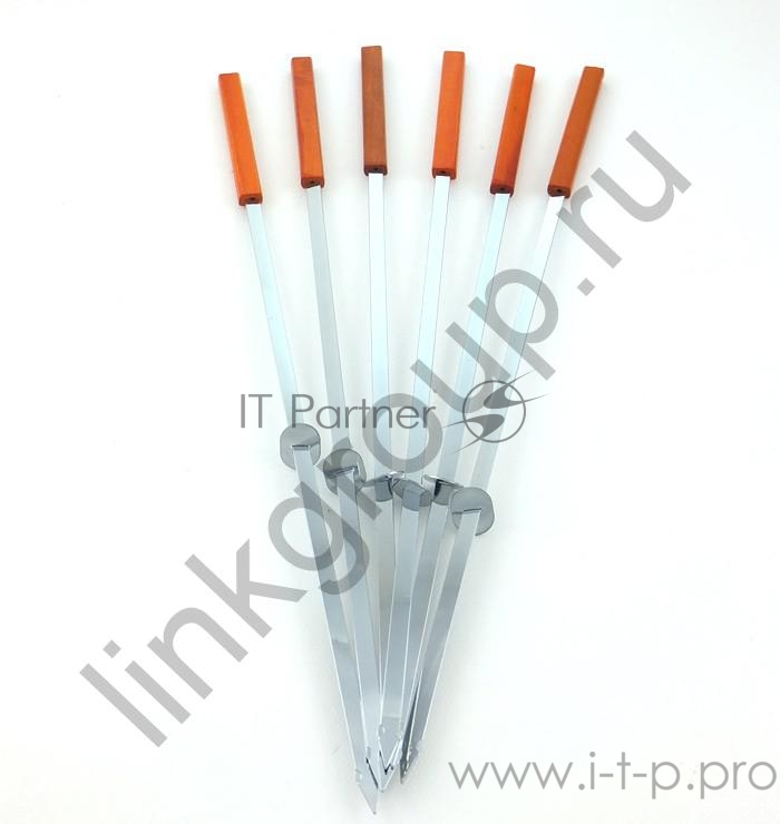 Набор шампуров BOYSCOUT плоских с дерев. ручками 55см 6 штук в упаковке