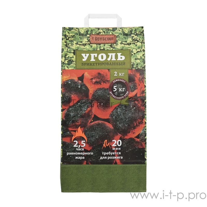 Уголь BOYSCOUT брикетированный 2 кг