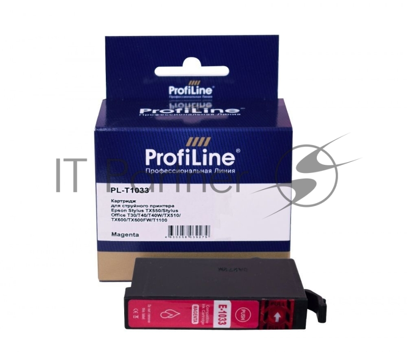 Струйный картридж PL-T1033 для принтеров Epson Stylus TX550/Stylus Office T30/T40/T40W/TX510/TX600/TX600 с чернилами Magenta 11,1 мл ProfiLine