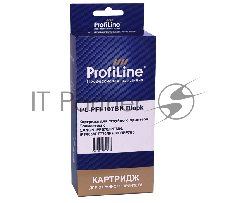 Струйный картридж PL-PFI-107BK для принтеров CANON IPF670/IPF680/IPF685/IPF770/IP с чернилами Black ProfiLine