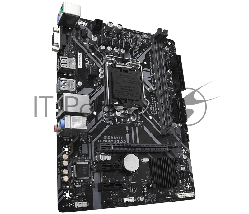 Материнская плата Gigabyte H310M S2, Socket 1151, Intel®H310, 2xDDR4-2666, D-SUB, 1xPCI-Ex16, 2xPCI-Ex1, 4xSATA3, 8 Ch Audio, GLan, (4+2)xUSB2.0, (2+2)xUSB3.1, 2xPS/2, mATX