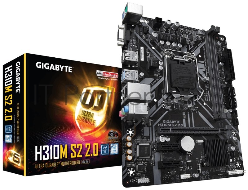 Материнская плата Gigabyte H310M S2, Socket 1151, Intel®H310, 2xDDR4-2666, D-SUB, 1xPCI-Ex16, 2xPCI-Ex1, 4xSATA3, 8 Ch Audio, GLan, (4+2)xUSB2.0, (2+2)xUSB3.1, 2xPS/2, mATX