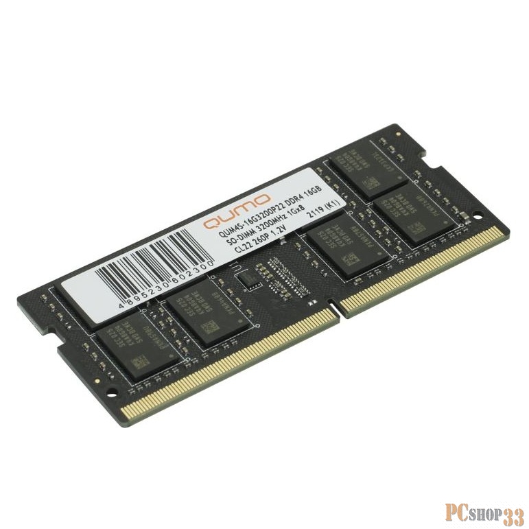 Модуль памяти SO-DIMM DDR-4 16GB QUMO 3200MHz 1Gx8 CL22 (QUM4S-16G3200P22)