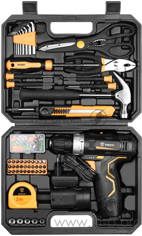 Дрель-шуруповерт Deko GCD12DU3 12Вт аккум. патрон:быстрозажимной