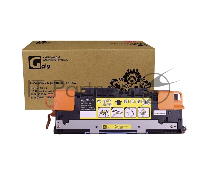 Картридж GP-Q2672A (№309A) для принтеров HP Color LaserJet 3500/3550/3500n/3550n/3700/370 Yellow 4000 копий GalaPrint