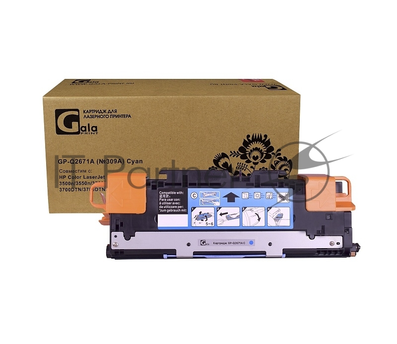 Картридж GP-Q2671A (№309A) для принтеров HP Color LaserJet 3500/3550/3500n/3550n/3700/370 Cyan 4000 копий GalaPrint
